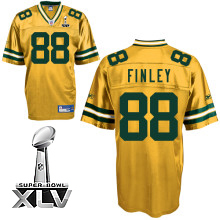 Packers #88 Jermichael Finley Yellow Super Bowl XLV Stitched NFL Jersey