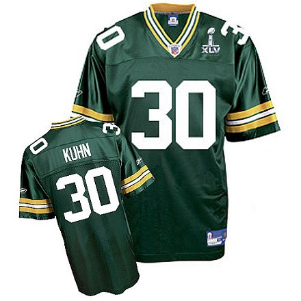 Packers #30 John Kuhn Green Super Bowl XLV Stitched NFL Jersey