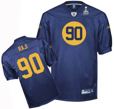 Packers #90 B.J. Raji Blue Super Bowl XLV Stitched NFL Jersey