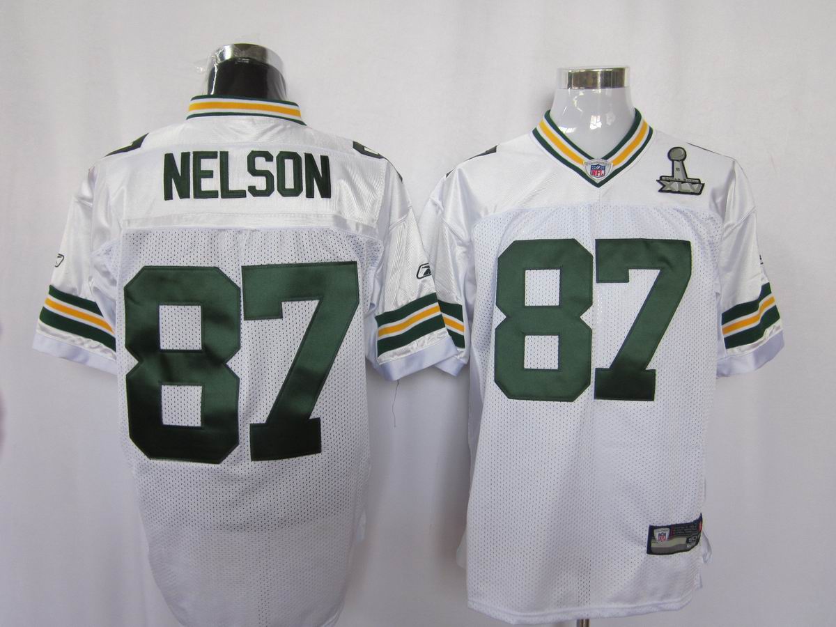 Packers #87 Jordy Nelson White Super Bowl XLV Stitched NFL Jersey