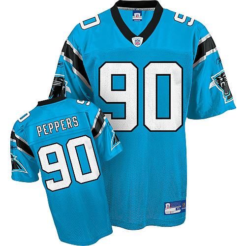 Panthers #90 Julius Peppers Blue Stitched NFL Jersey