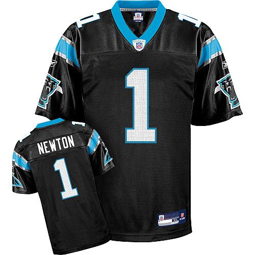 Panthers #1 Cam Newton Black Stitched NFL Jersey