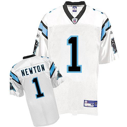 Panthers #1 Cam Newton White Stitched NFL Jersey