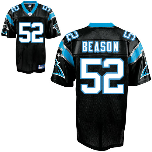 Panthers #52 Jon Beason Black Stitched NFL Jersey