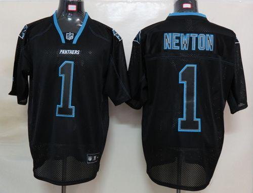 Panthers #1 Cam Newton Lights Out Black Stitched NFL Jersey