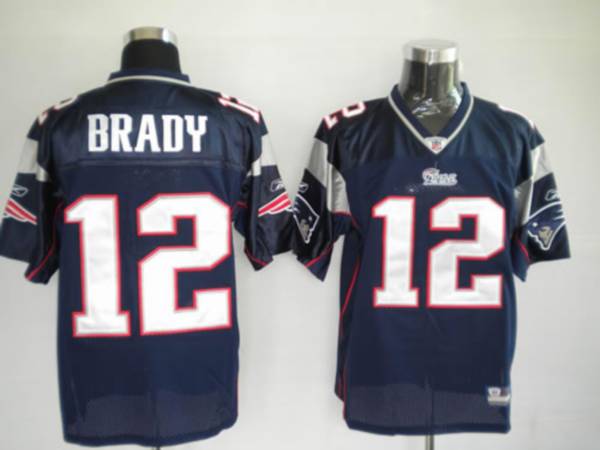 Patriots #12 Tom Brady Dark Blue Stitched NFL Jersey