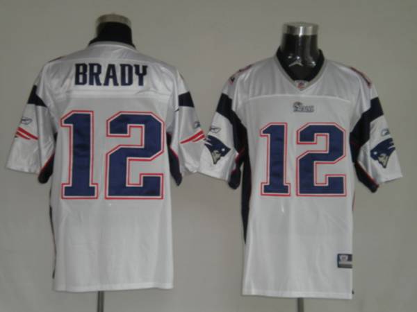 Patriots #12 Tom Brady White Stitched NFL Jersey