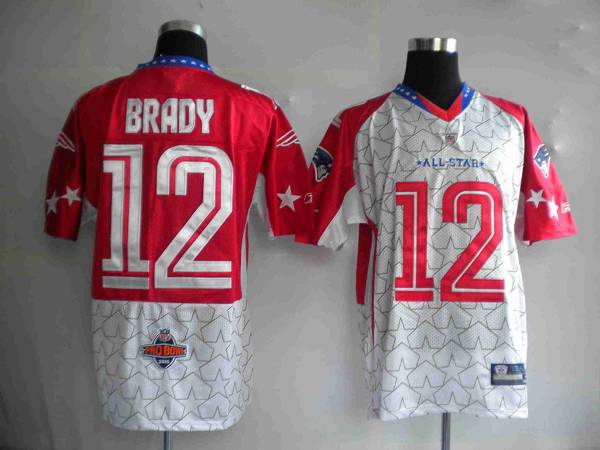 Patriots #12 Tom Brady Red 2010 Pro Bowl Stitched NFL Jersey