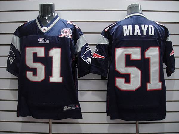 Patriots #51 Jerod Mayo Dark Blue Stitched NFL Jersey