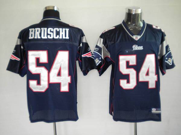 Patriots #54 Tedy Bruschi Dark Blue Stitched NFL Jersey