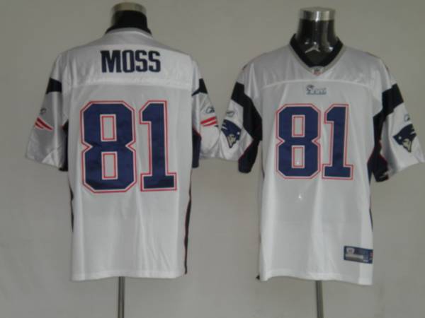 Patriots #81 Randy Moss White Stitched NFL Jersey