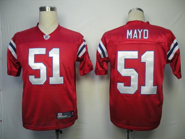 Patriots #51 Jerod Mayo Red Stitched Alternate NFL Jersey