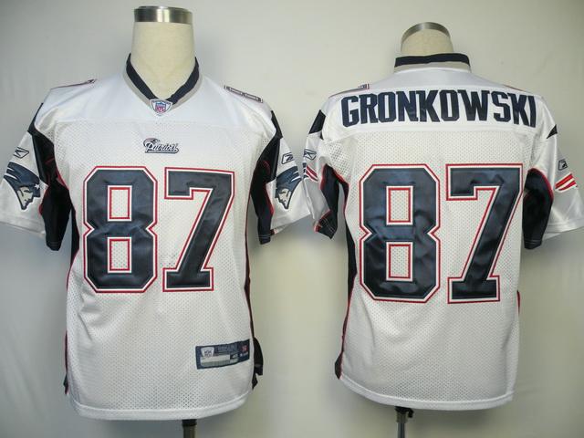 Patriots #87 Rob Gronkowski White Stitched NFL Jersey