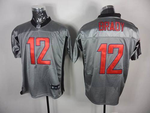 Patriots #12 Tom Brady Grey Shadow Stitched NFL Jersey