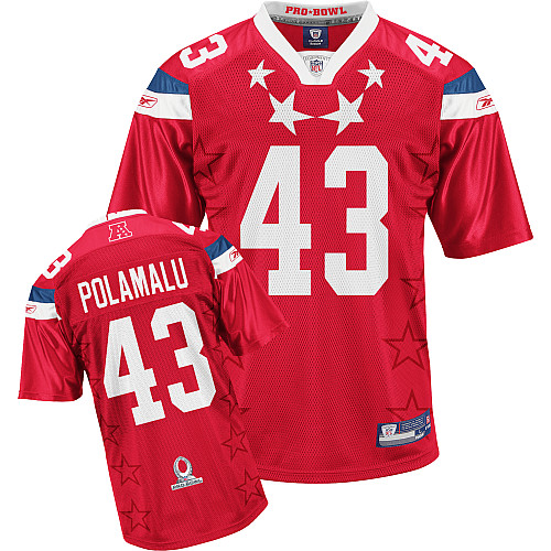 Steelers #43 Troy Polamalu 2011 Red Pro Bowl Stitched NFL Jersey