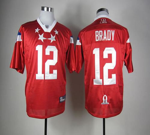 Patriots #12 Tom Brady Red 2012 Pro Bowl Stitched NFL Jersey