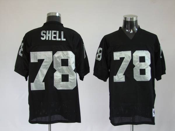 Mitchell and Ness Raiders Art Shell #78 Stitched Black NFL Jersey