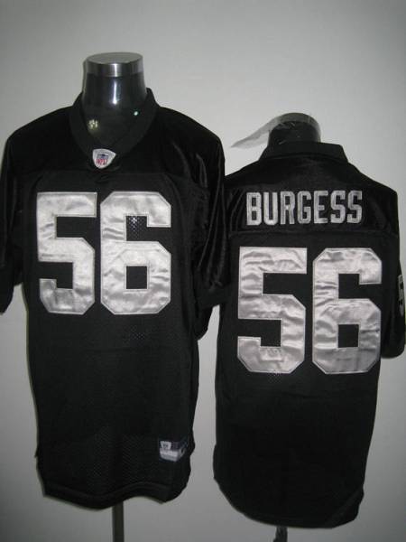 Raiders Derrick Burgess #56 Stitched Black NFL Jersey