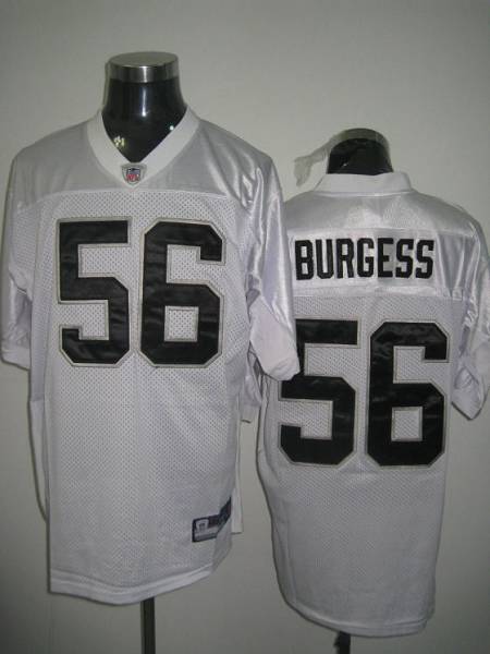 Raiders Derrick Burgess #56 Stitched White NFL Jersey