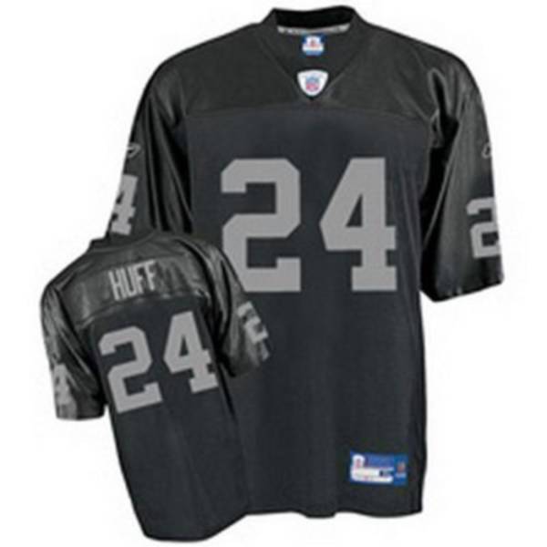 Raiders Michael Huff #24 Stitched Black NFL Jersey