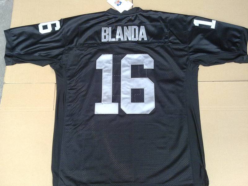 Mitchell and Ness Raiders #16 George Blanda Black Stitched Throwback NFL Jersey