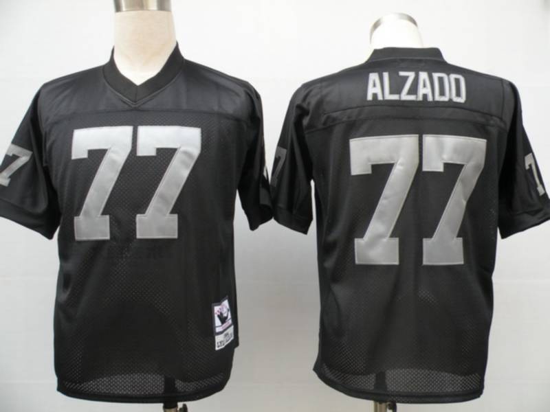 Mitchell and Ness Raiders #77 Lyle Alzado Black Stitched Throwback NFL Jersey