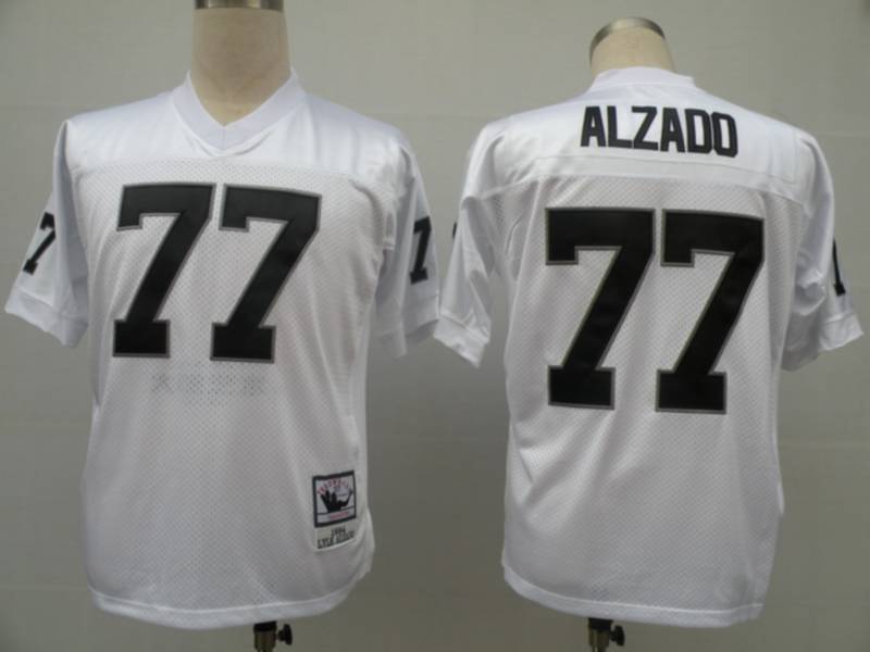 Mitchell and Ness Raiders #77 Lyle Alzado White Stitched Throwback NFL Jersey