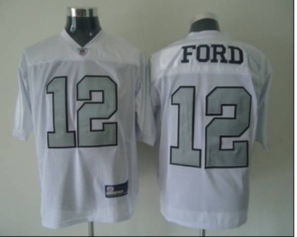Raiders #12 Jacoby Ford White Silver Grey No.Stitched NFL Jersey