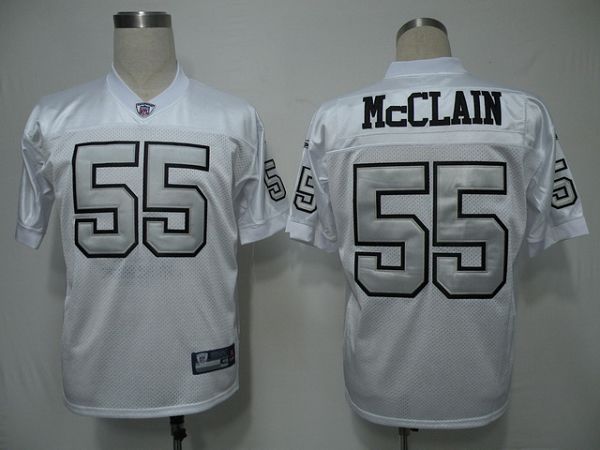 Raiders #55 Rolando McClain White Silver Grey No. Stitched NFL Jersey