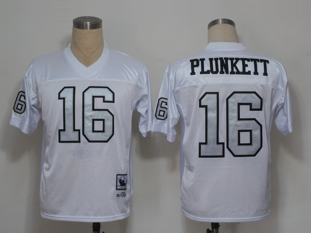 Mitchell And Ness Raiders #16 Jim Plunkett White Silver No. Stitched NFL Jersey