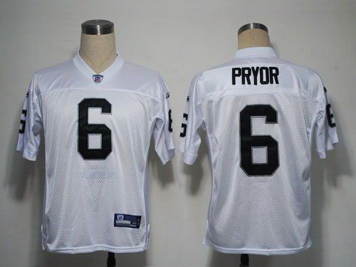Raiders #6 Terrelee Pryor White Stitched NFL Jersey