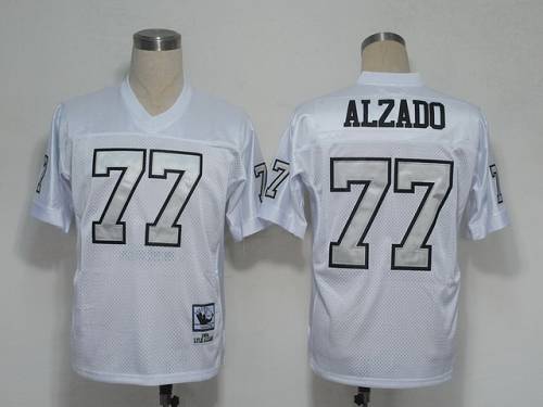 Mitchell And Ness Raiders #77 Lyle Alzado White Silver No. Stitched NFL Jersey