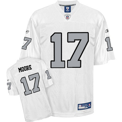 Raiders #17 Denarius Moore White Silver Grey No. Stitched NFL Jersey