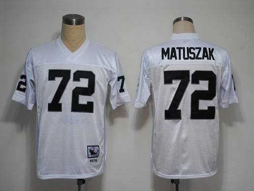 Mitchell and Ness Raiders #72 John Matuszak White Stitched NFL Jersey
