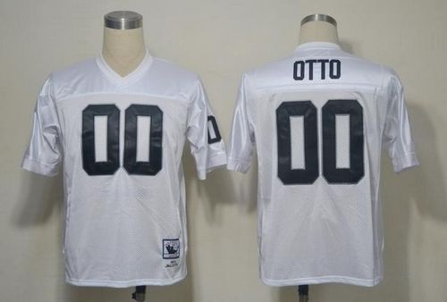 Mitchell And Ness Raiders #0 Jim Otto White Stitched Throwback NFL Jersey