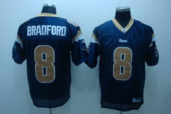 Rams #8 Draft Player Sam Bradford Stitched Blue NFL Jersey