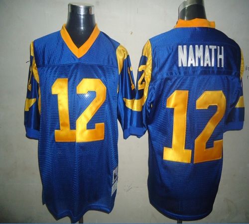 Mitchell And Ness Rams #12 Joe Namath Blue Stitched NFL Jersey