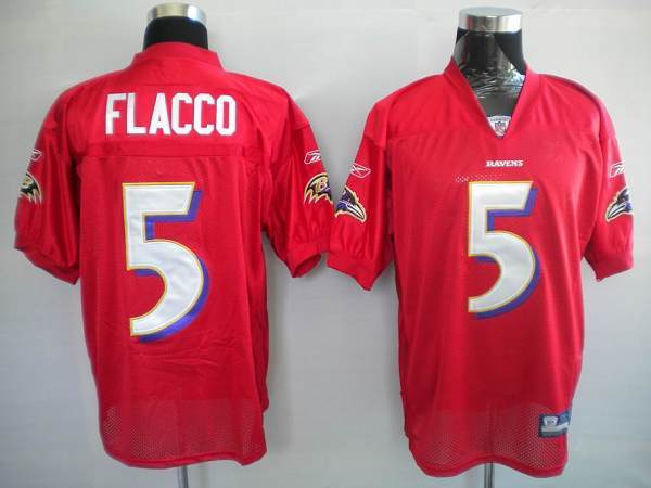 Ravens #5 Joe Flacco Red Practice Stitched NFL Jersey