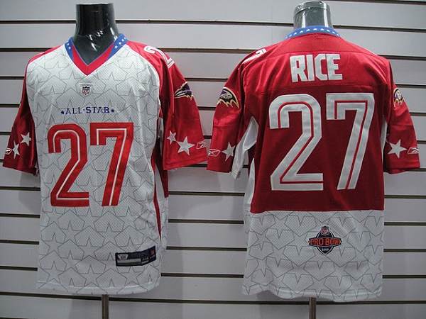 Ravens #27 Ray Rice 2010 Red Pro bowl AFC Stitched NFL Jersey