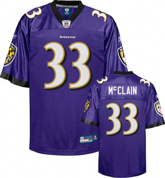 Ravens #33 Le'Ron McClain Purple Stitched NFL Jersey