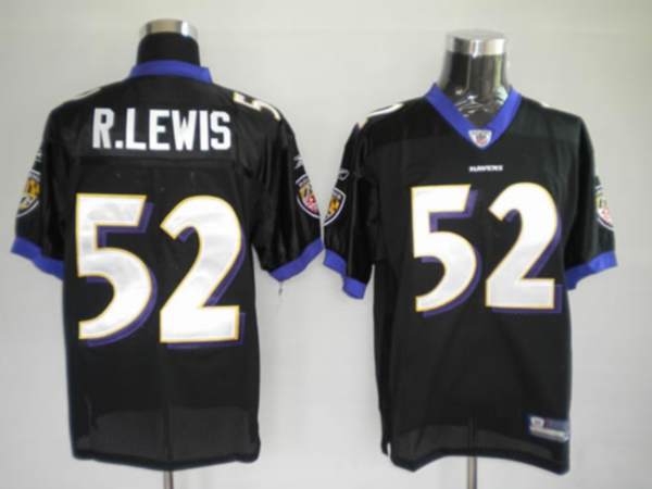 Ravens #52 Ray Lewis Black Stitched NFL Jersey