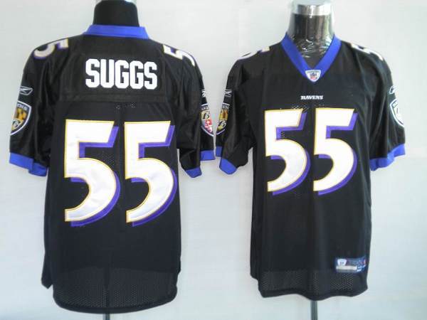 Ravens #55 Terrell Suggs Black Stitched NFL Jersey