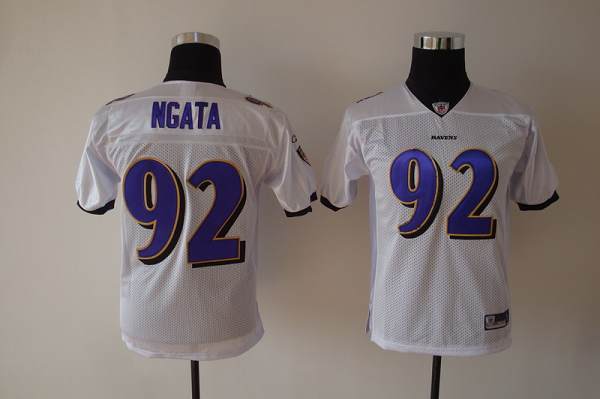 Ravens #92 Haloti Ngata White Stitched NFL Jersey