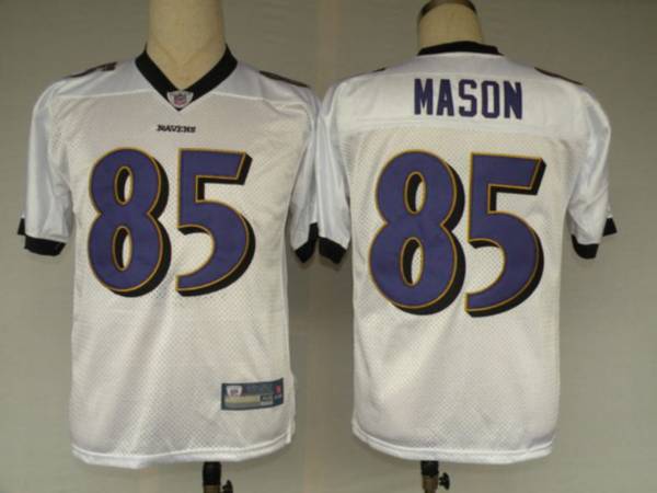 Ravens #85 Derrick Mason White Stitched NFL Jersey