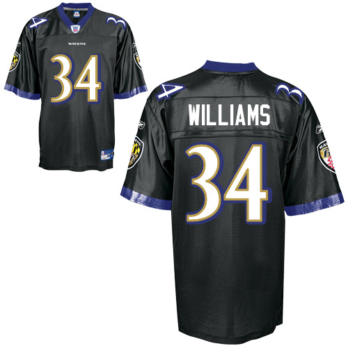 Ravens #34 Ricky Williams Black Stitched NFL Jersey