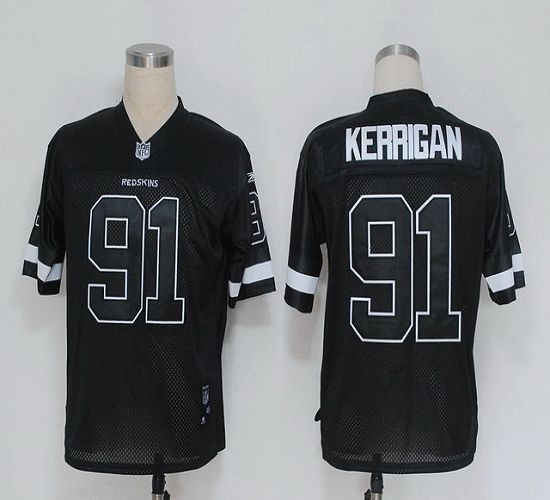 Redskins #91 Ryan Kerrigan Black Shadow Stitched NFL Jersey