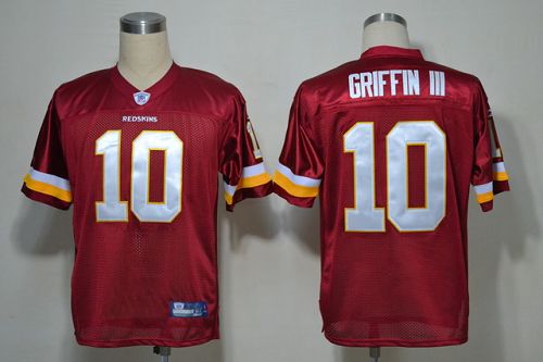 Redskins #10 Robert Griffin III Red Stitched NFL Jersey