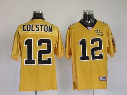 Saints #12 Marques Colston Gold Stitched NFL Jersey