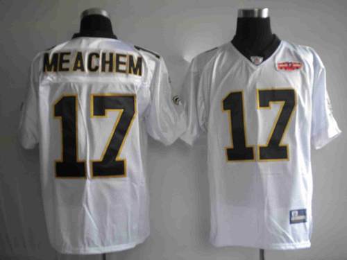 Saints #17 Robert Meachem White With Super Bowl Patch Stitched NFL Jersey