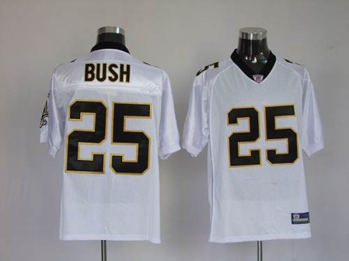 Saints #25 Reggie Bush White Stitched NFL Jersey